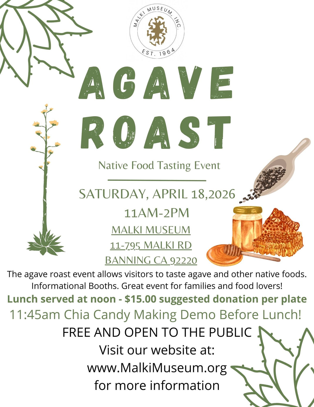 Agave Roast: Native Food Tasting Event at Malki Museum
